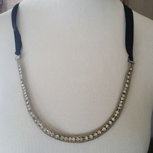 Ribbon mesh rhinestone necklace